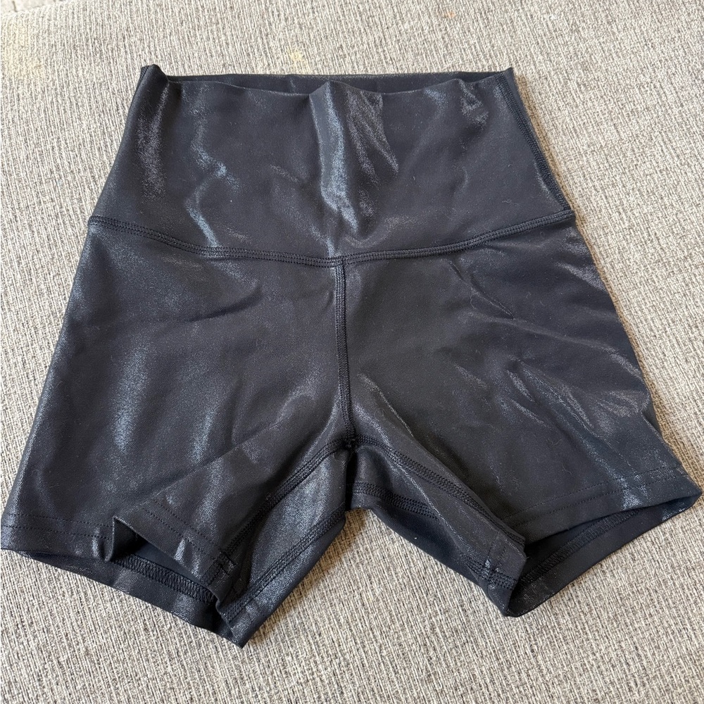 Lululemon black shiny shorts